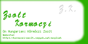 zsolt kormoczi business card